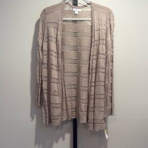 Women’s long light weight sweater, Charter Club, Size M, Color Tan, NWT